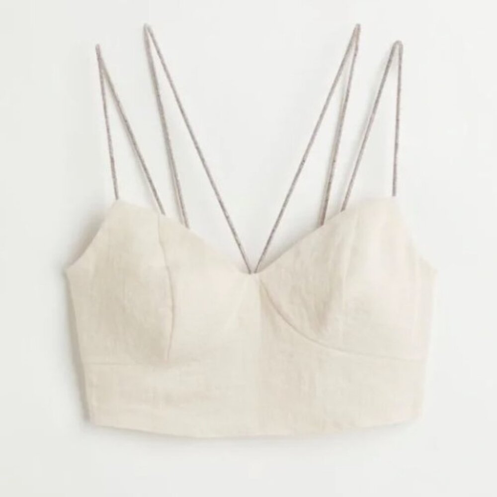 H&M Rhinestone Strap Crop Top - Size  M (Closet closing permanently 5/15!)